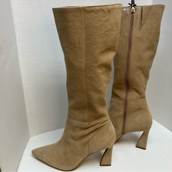 Vince Comuto wide calf tan genuine upper leather boot size 8 - Picture 3 of 9